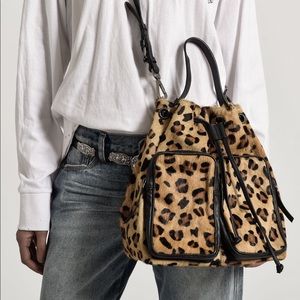 One Teaspoon Leopard Ida Bucket Bag